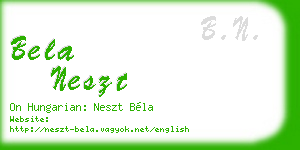 bela neszt business card